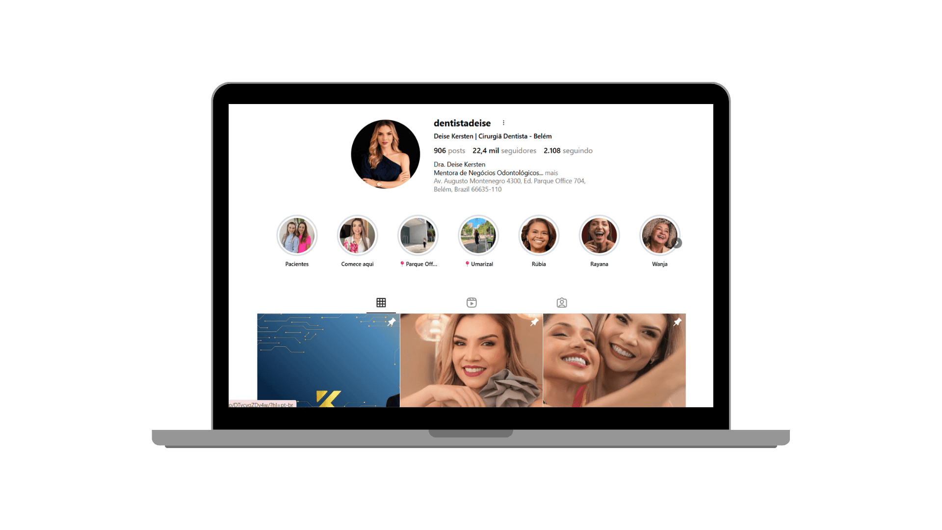 Perfil @dentistadeise no Instagram